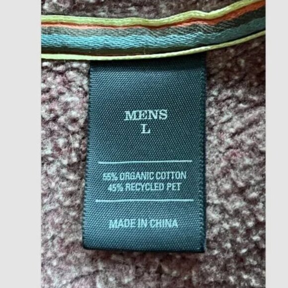 REI Men’s Full Zip Fleece Hoodie Jacket Size L Rust Organic Cotton Outdoor - Picture 3 of 9